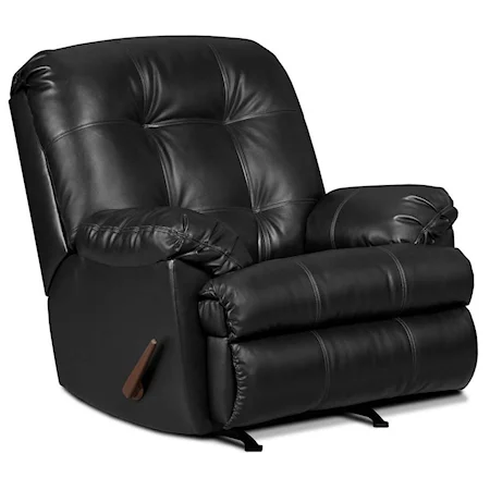 Casual Power Rocker Recliner with Pillow Arms